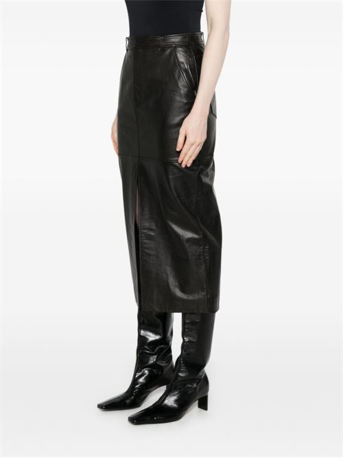 Leather Midi Skirt SELF PORTRAIT | RS25092MSKBLACK